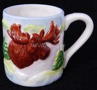 Harry and David WINTER MOOSE Large Sculpted Coffee Mug